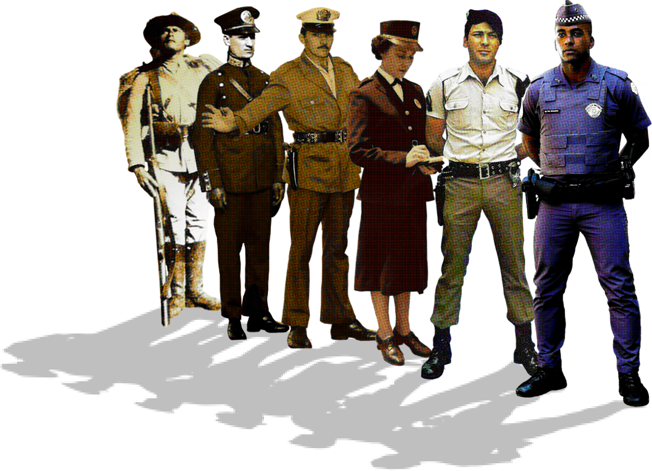 Evolução de uniformes da PMESP